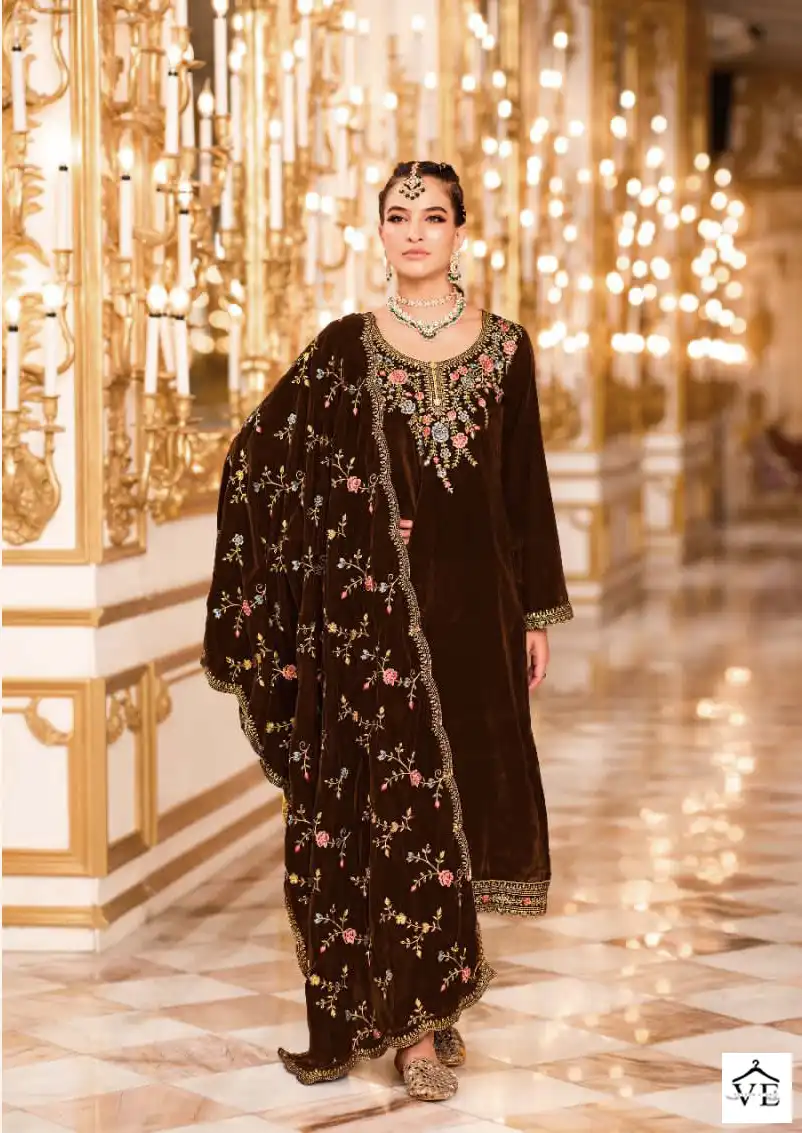 Sargam Gulmeen Premium 9000 Velvet Wholesale Designer Winter Wear Salwar Suit Catalog — Wholesale Salwar Suits, MPA wholesale from Surat - Gallery Image 2