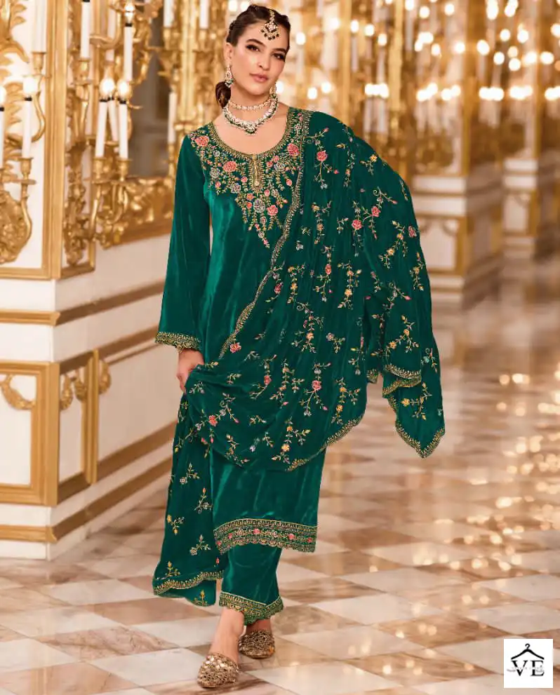Sargam Gulmeen Premium 9000 Velvet Wholesale Designer Winter Wear Salwar Suit Catalog — Wholesale Salwar Suits, MPA wholesale from Surat — view 1