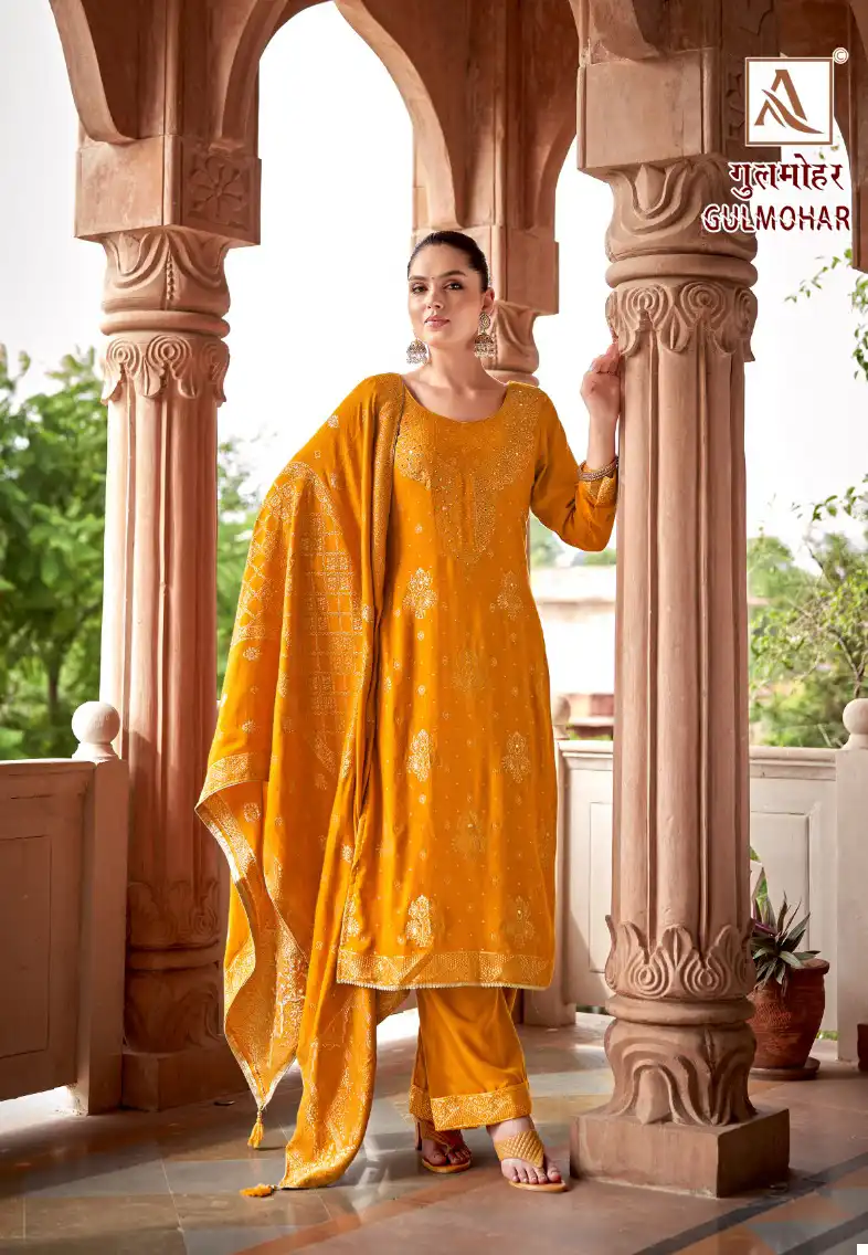 Alok Suits Gulmohar Pashmina Wholesale Designer Winter Wear Salwar Suit Catalog — Wholesale Salwar Suits, Alok Suit wholesale from Surat - Gallery Image 2