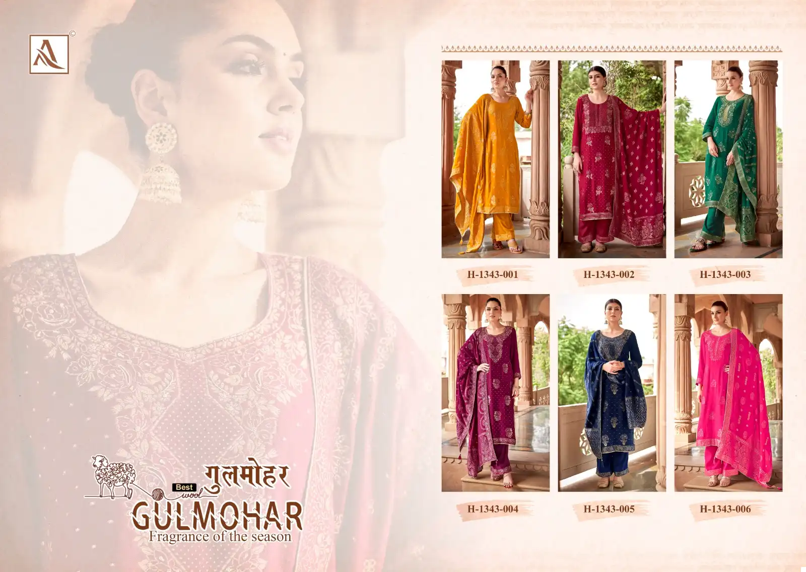 Alok Suits Gulmohar Pashmina Wholesale Designer Winter Wear Salwar Suit Catalog — Wholesale Salwar Suits, Alok Suit wholesale from Surat — view 7