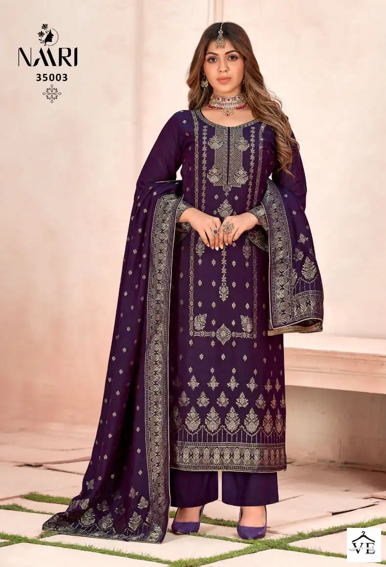 Naari Gulnayra Pure Viscose Pashmina Jacquard Wholesale Winter Wear Suits Catalog — Wholesale Salwar Suits, MPA wholesale from Surat - Gallery Image 3