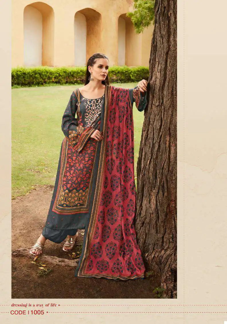 Fida Gulzaar Woolen Pashmina Wholesale Winter Wear Salwar Suit Catalog — Wholesale Salwar Suits, MPA wholesale from Surat - Gallery Image 3