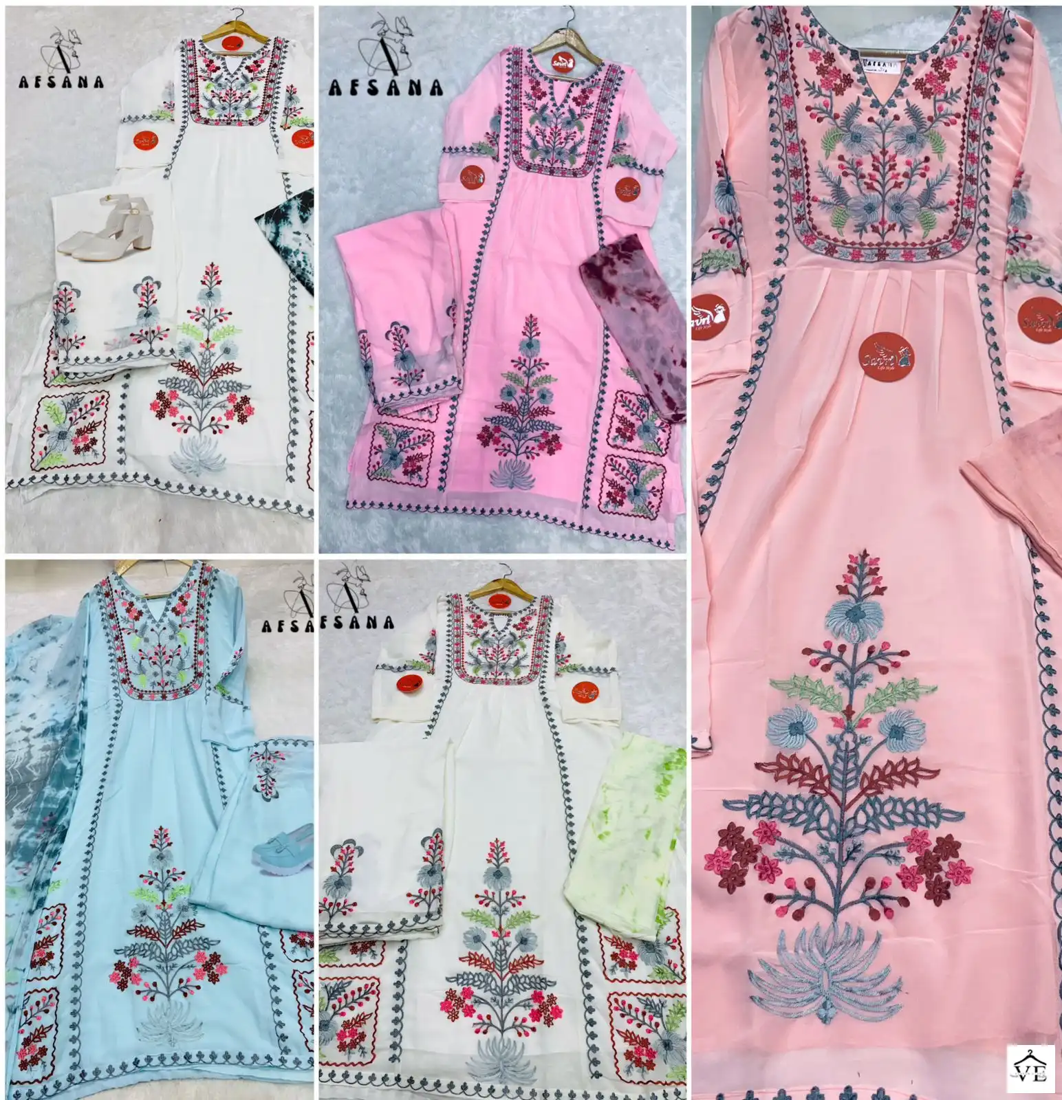 Afsana Gunjan Faux Georgette Wholesale Designer Pakistani Readymade Salwar Suit Catalog — Wholesale Salwar Suits, MPA wholesale from Surat - Gallery Image 3