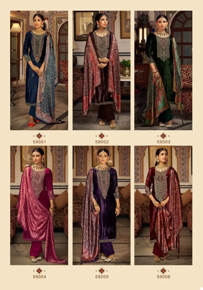 Vardan Ethnic Guzaarish Pure Viscose Plush Velvet Wholesale Designer Winter Wear Salwar Suit Catalog — Wholesale Salwar Suits, MPA wholesale from Surat — view 7