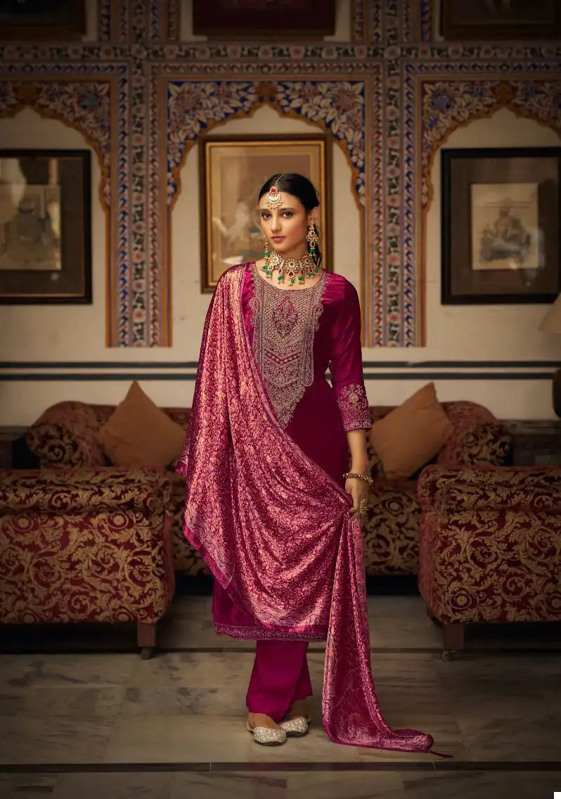Vardan Ethnic Guzaarish Pure Viscose Plush Velvet Wholesale Designer Winter Wear Salwar Suit Catalog — Wholesale Salwar Suits, MPA wholesale from Surat - Gallery Image 4