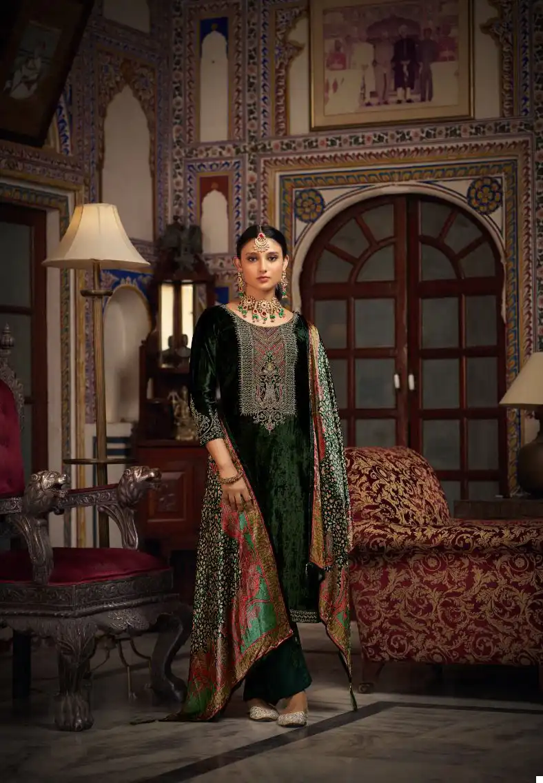 Vardan Ethnic Guzaarish Pure Viscose Plush Velvet Wholesale Designer Winter Wear Salwar Suit Catalog — Wholesale Salwar Suits, MPA wholesale from Surat - Gallery Image 5