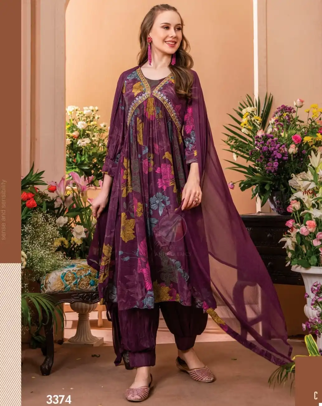 Anju Fabrics Geet Pure Natural Crepe Wholesale Readymade Suits Catalog — Wholesale Salwar Suits, MPA wholesale from Surat — view 1