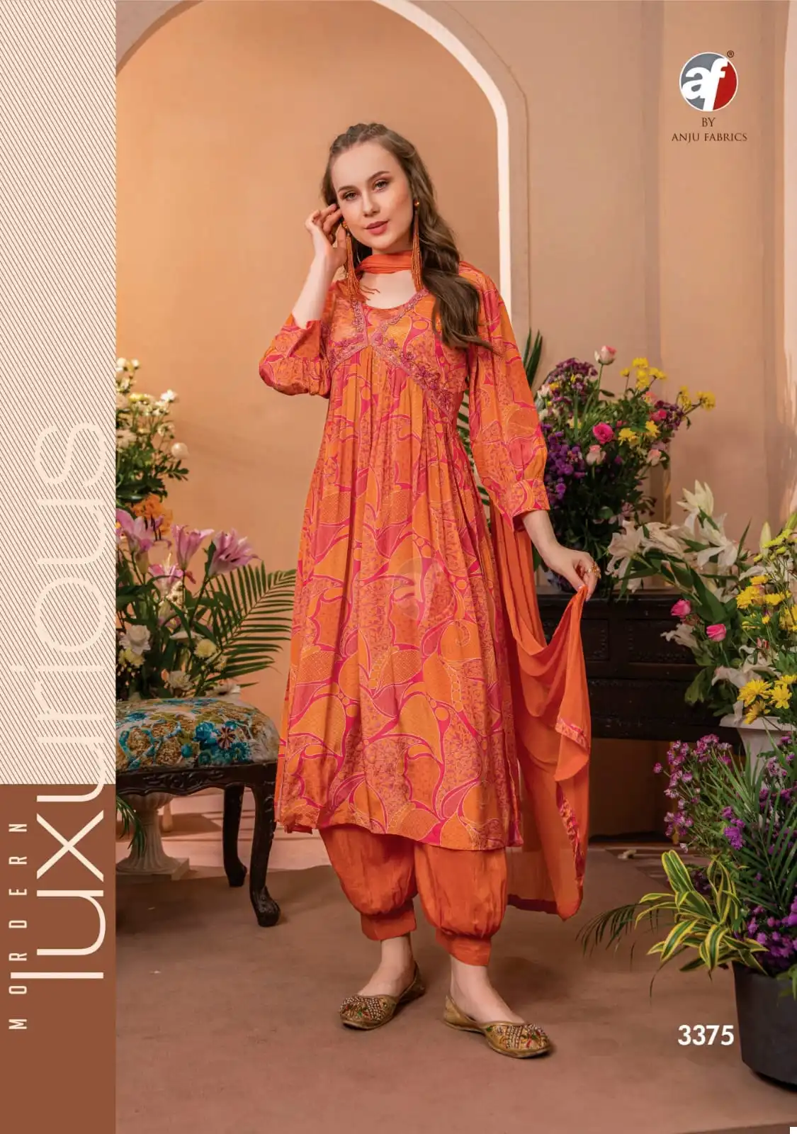 Anju Fabrics Geet Pure Natural Crepe Wholesale Readymade Suits Catalog — Wholesale Salwar Suits, MPA wholesale from Surat - Gallery Image 2