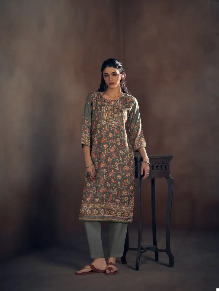 VE Ghazal Pashmina Wholesale Winter Special Kurtis Catalog — Wholesale Kurtis, MPA wholesale from Surat - Gallery Image 6
