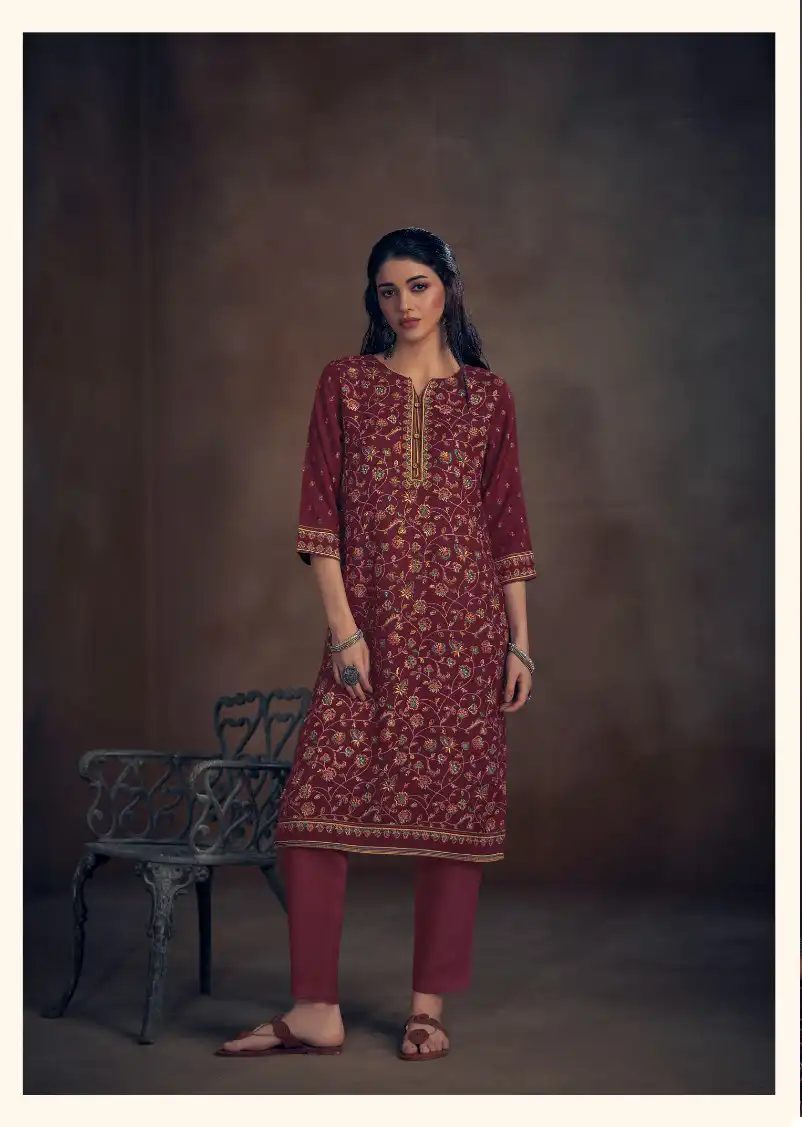 VE Ghazal Pashmina Wholesale Winter Special Kurtis Catalog — Wholesale Kurtis, MPA wholesale from Surat - Gallery Image 3