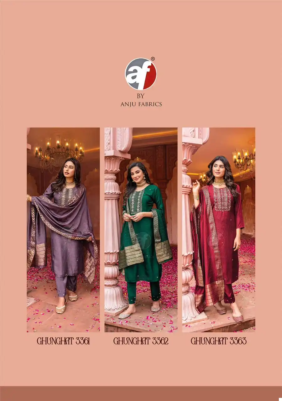 Anju Fabrics Ghunghat Vol 9 Pure Dola Silk Wholesale Readymade Suits Catalog — Wholesale Salwar Suits, MPA wholesale from Surat - Gallery Image 7