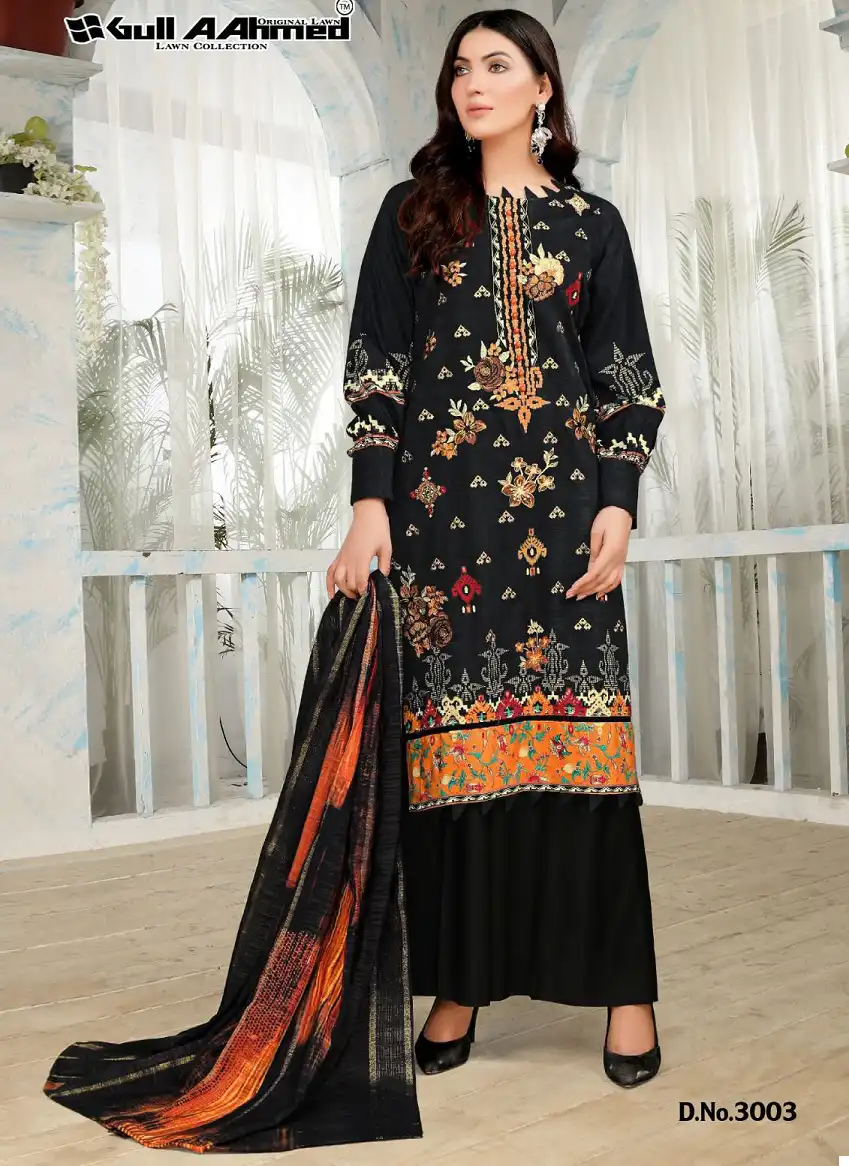 Gull Aahmed Minhal Vol-3 Pure Lawn Cotton Wholesale Pakistani Suit Catalog — Wholesale Salwar Suits, MPA wholesale from Surat — view 1