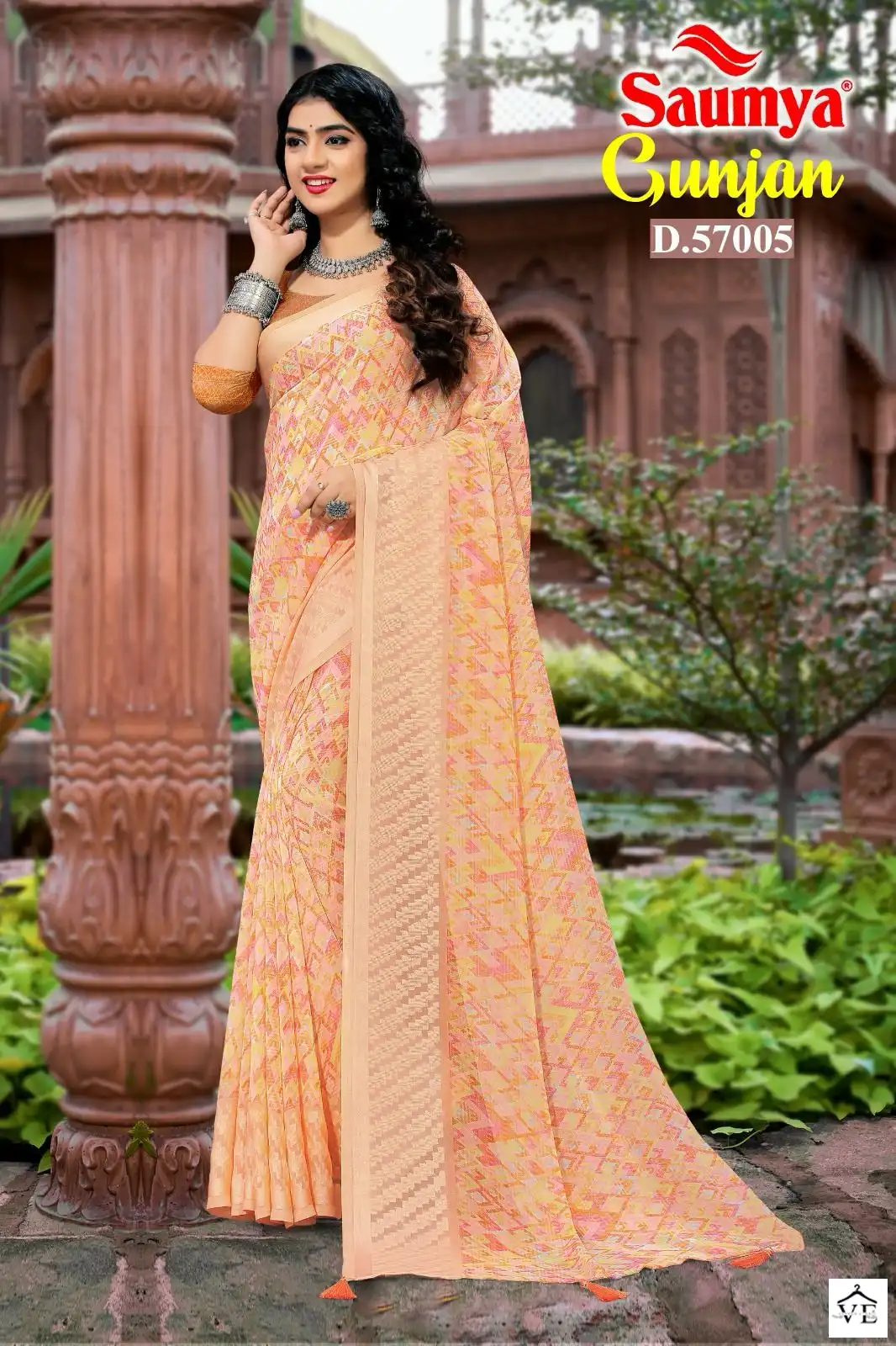 Saumya Gunjan 1 Georgette Wholesale Fancy Sarees Catalog — Wholesale Sarees, MPA wholesale from Surat - Gallery Image 7