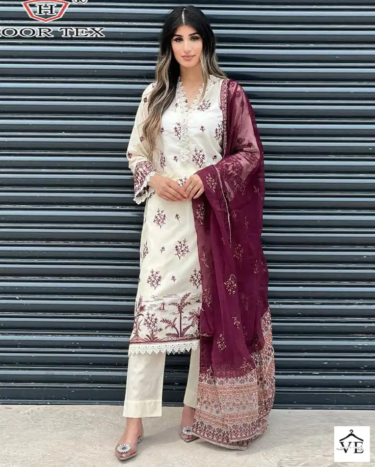 Hoor Tex H 129 Heavy Cotton Wholesale Pakistani Salwar Suit — Wholesale Salwar Suits, MPA wholesale from Surat — view 1