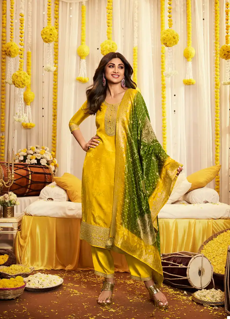 Vatsam Haldi Collection Georgette Wholesale Designer Readymade Salwar Suit Catalog — Wholesale Salwar Suits, MPA wholesale from Surat - Gallery Image 3