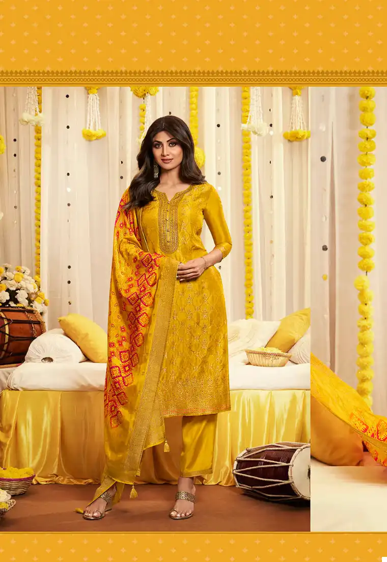 Vatsam Haldi Collection Georgette Wholesale Designer Readymade Salwar Suit Catalog — Wholesale Salwar Suits, MPA wholesale from Surat - Gallery Image 4