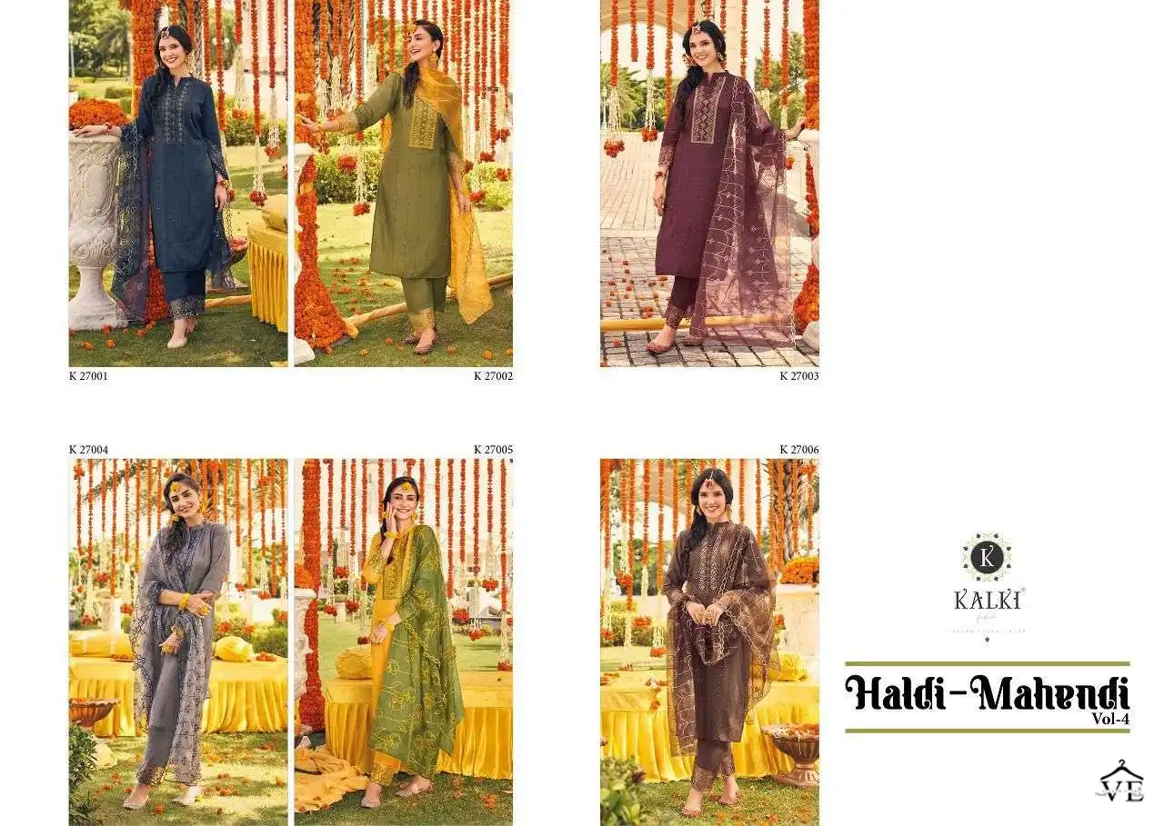 Kalki Fashion Haldi Mahendi Vol 4 Pure Viscose Wholesale Designer Readymade Salwar Suit Catalog — Wholesale Salwar Suits, MPA wholesale from Surat — view 7