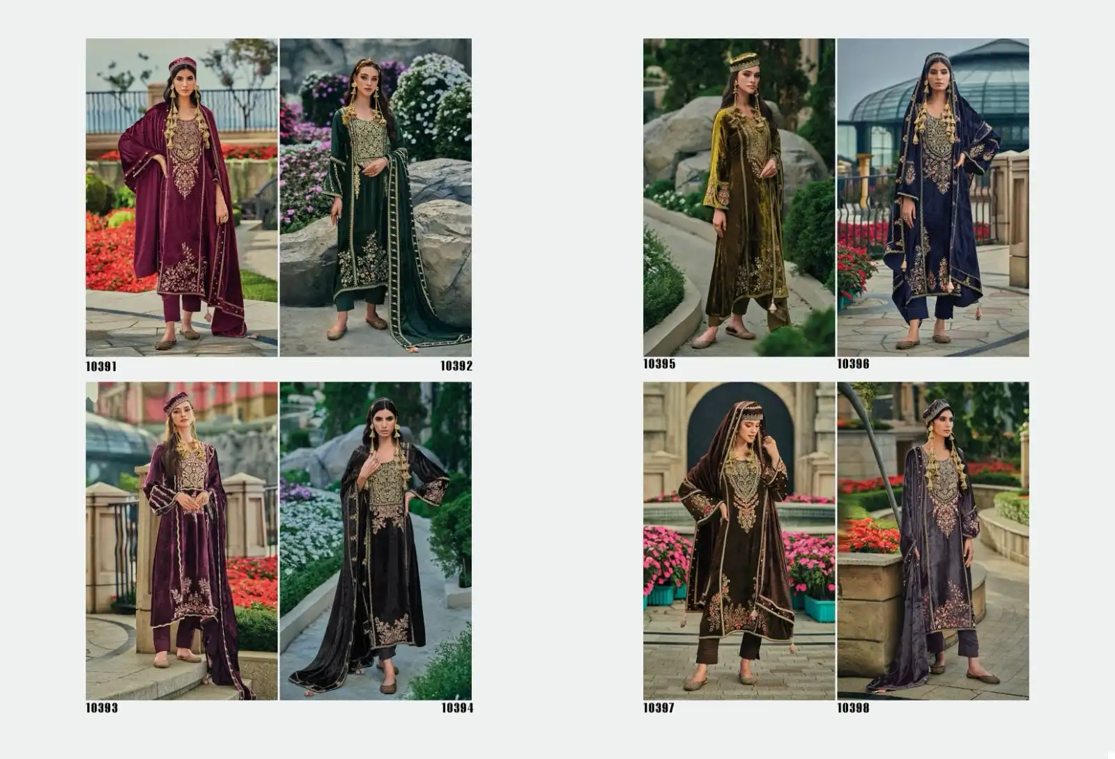Cindrella Hasrat Viscose Velvet Wholesale Winter Wear Salwar Suit Catalog - 8 Pcs Set — Wholesale Salwar Suits, MPA wholesale from Surat — view 9