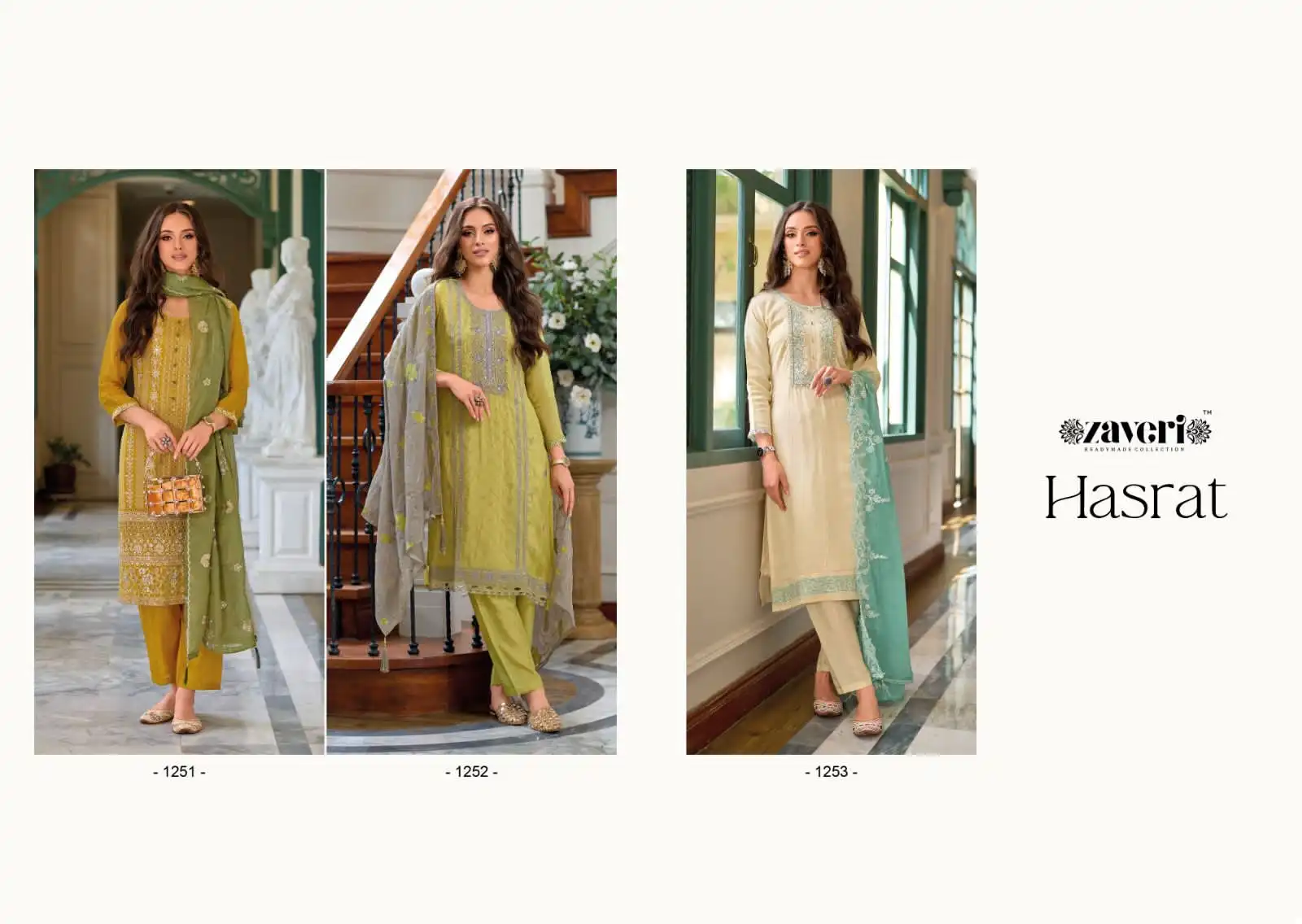 Zaveri Hasrat Soft Organza Wholesale Designer Readymade Salwar Suit Catalog — Wholesale Salwar Suits, MPA wholesale from Surat — view 4