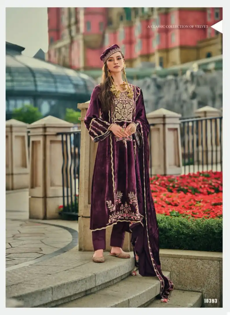Cindrella Hasrat Viscose Velvet Wholesale Winter Wear Salwar Suit Catalog - 8 Pcs Set — Wholesale Salwar Suits, MPA wholesale from Surat - Gallery Image 3