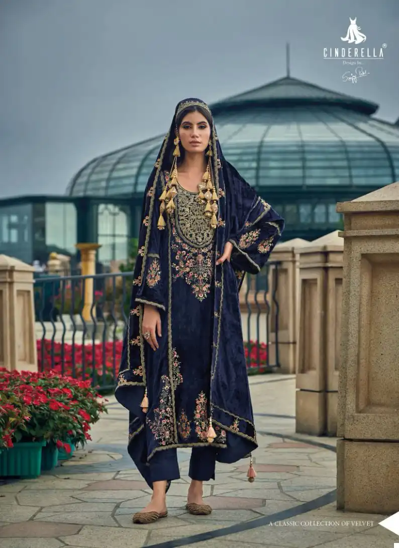 Cindrella Hasrat Viscose Velvet Wholesale Winter Wear Salwar Suit Catalog - 8 Pcs Set — Wholesale Salwar Suits, MPA wholesale from Surat - Gallery Image 6