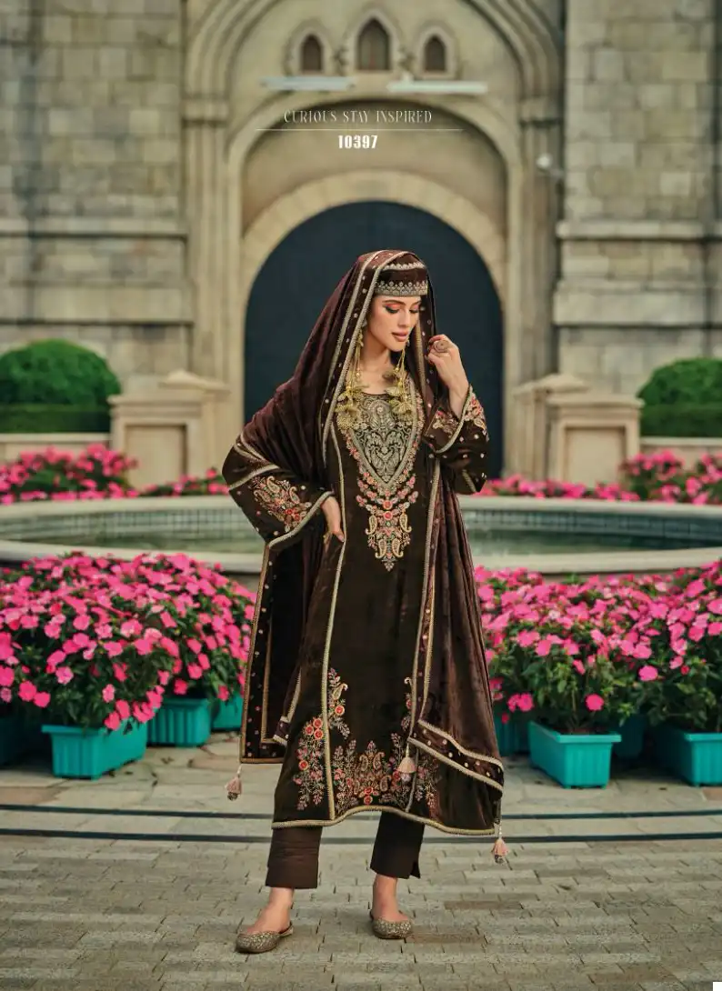 Cindrella Hasrat Viscose Velvet Wholesale Winter Wear Salwar Suit Catalog - 8 Pcs Set — Wholesale Salwar Suits, MPA wholesale from Surat - Gallery Image 7