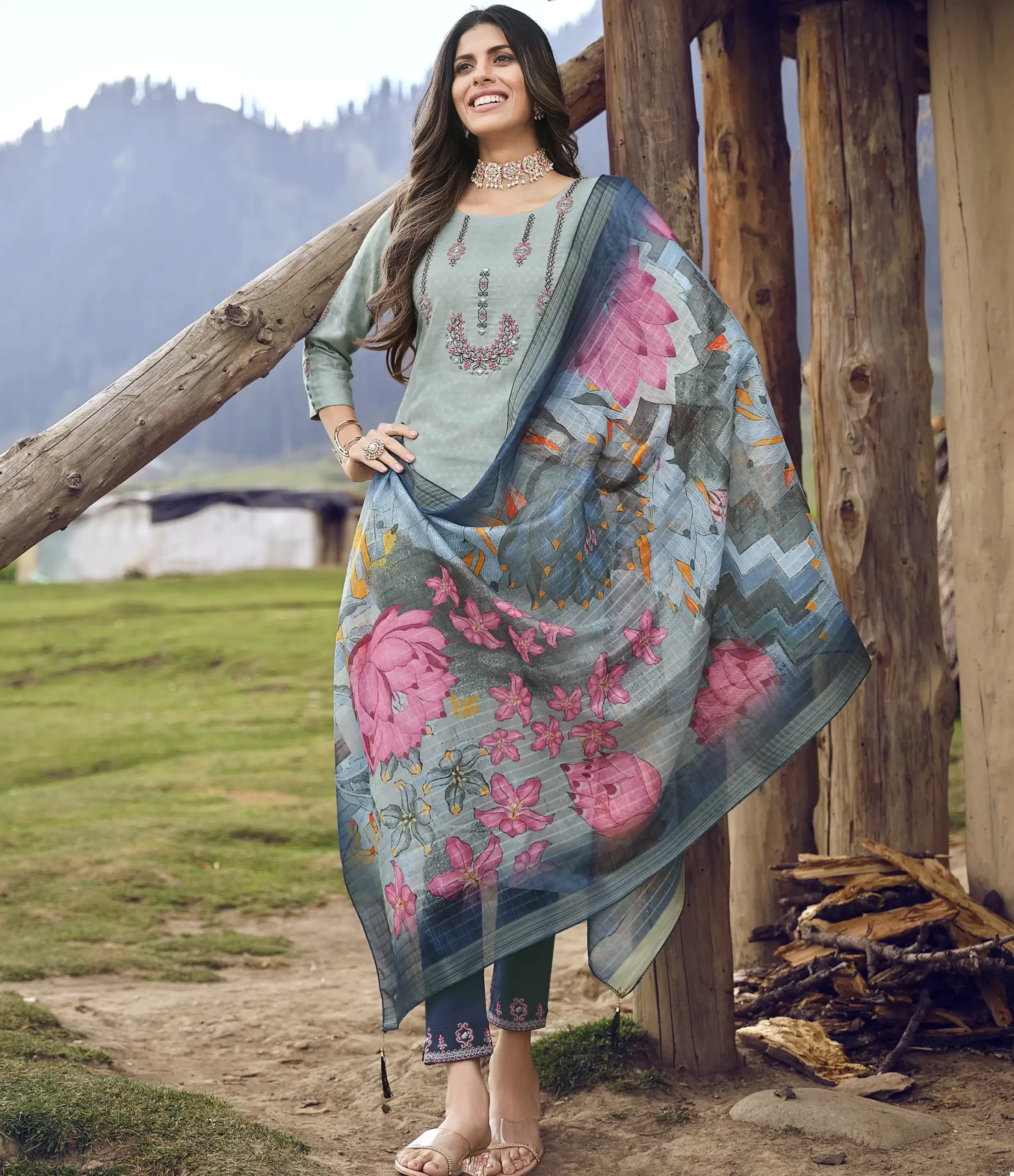 Karissa Hazel Pure Fancy Viscose Wholesale Readymade Salwar Suit Catalog — Wholesale Salwar Suits, Karissa wholesale from Surat — view 1