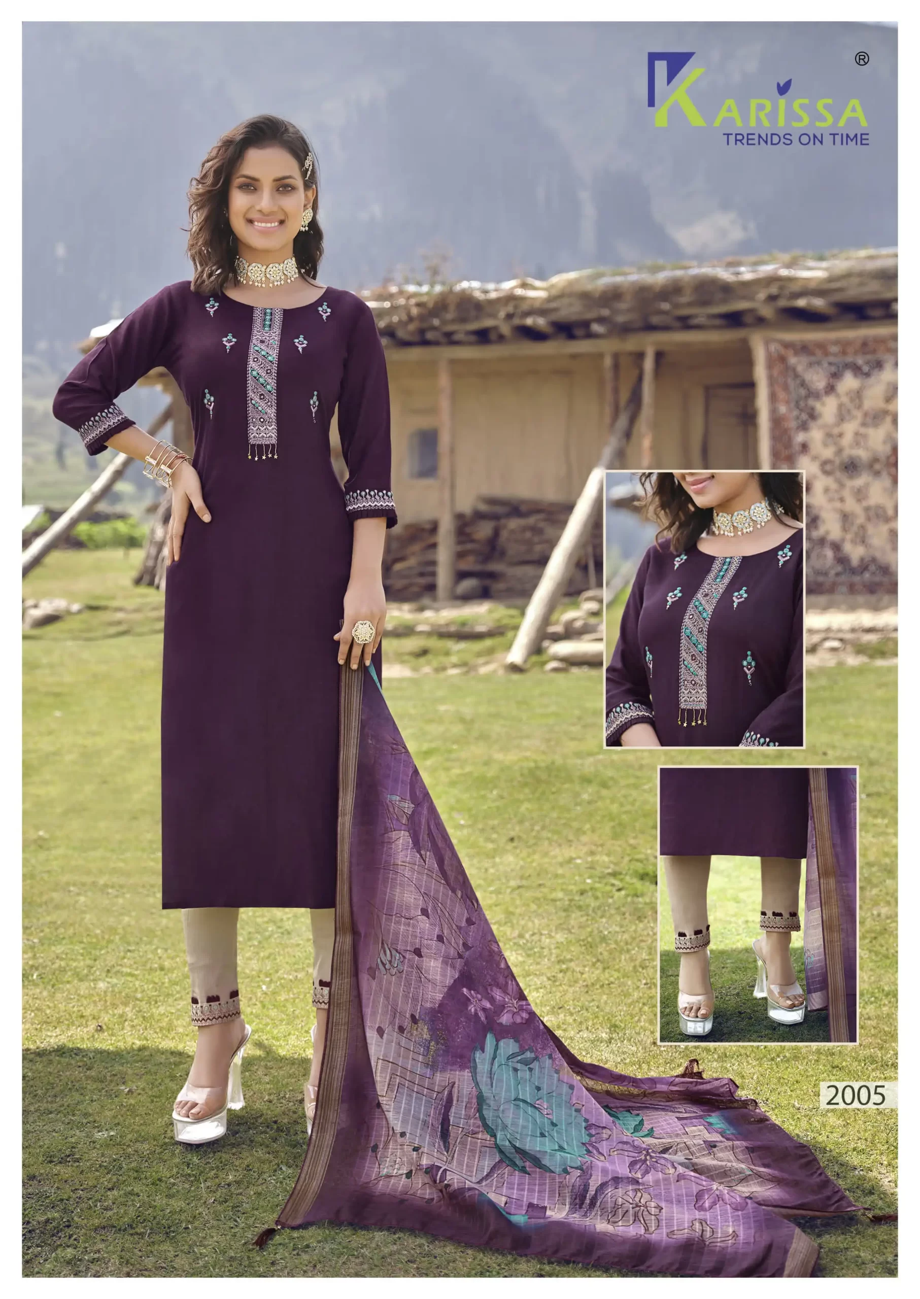 Karissa Hazel Pure Fancy Viscose Wholesale Readymade Salwar Suit Catalog — Wholesale Salwar Suits, Karissa wholesale from Surat - Gallery Image 5