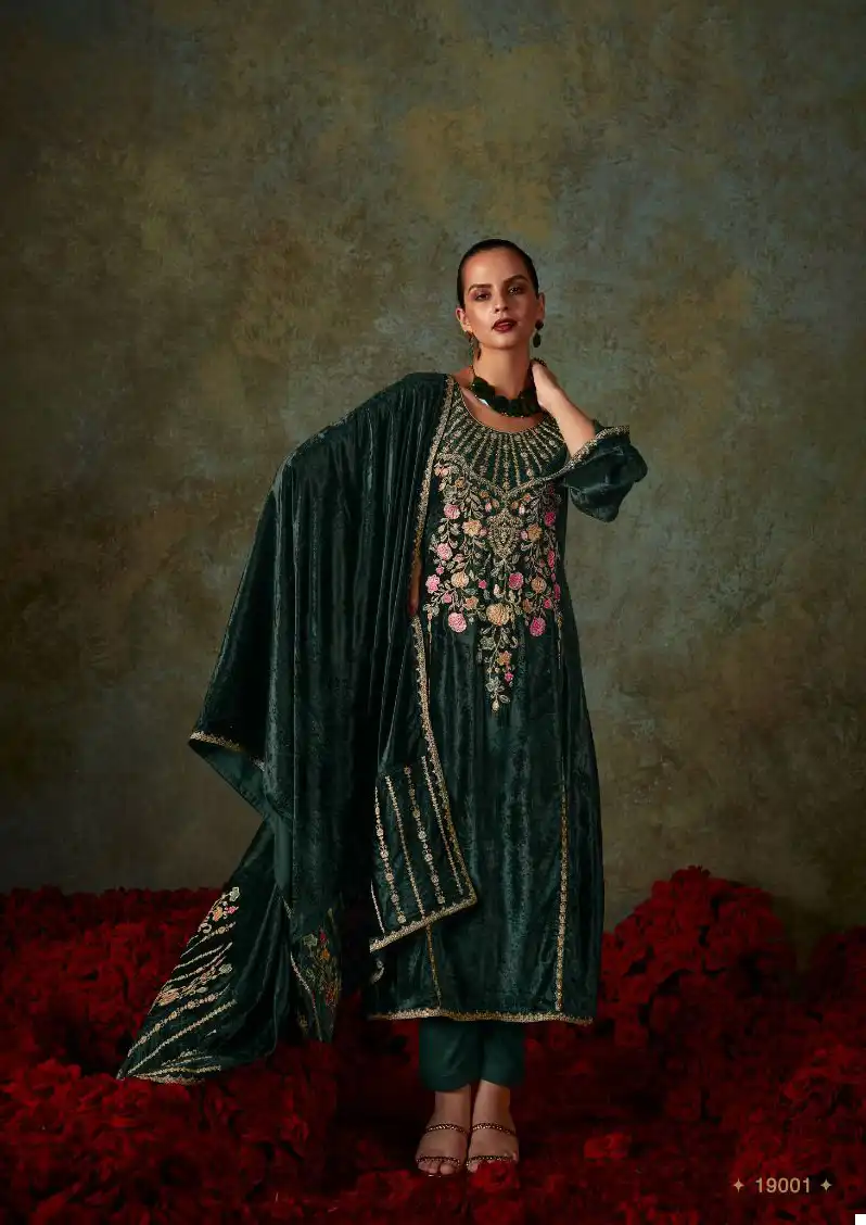 Deepsy Suits Gull Jee Hidayat Velvet Wholesale Heavy Embroidery Designer Winter Wear Salwar Suit Catalog — Wholesale Salwar Suits, MPA wholesale from Surat — view 2