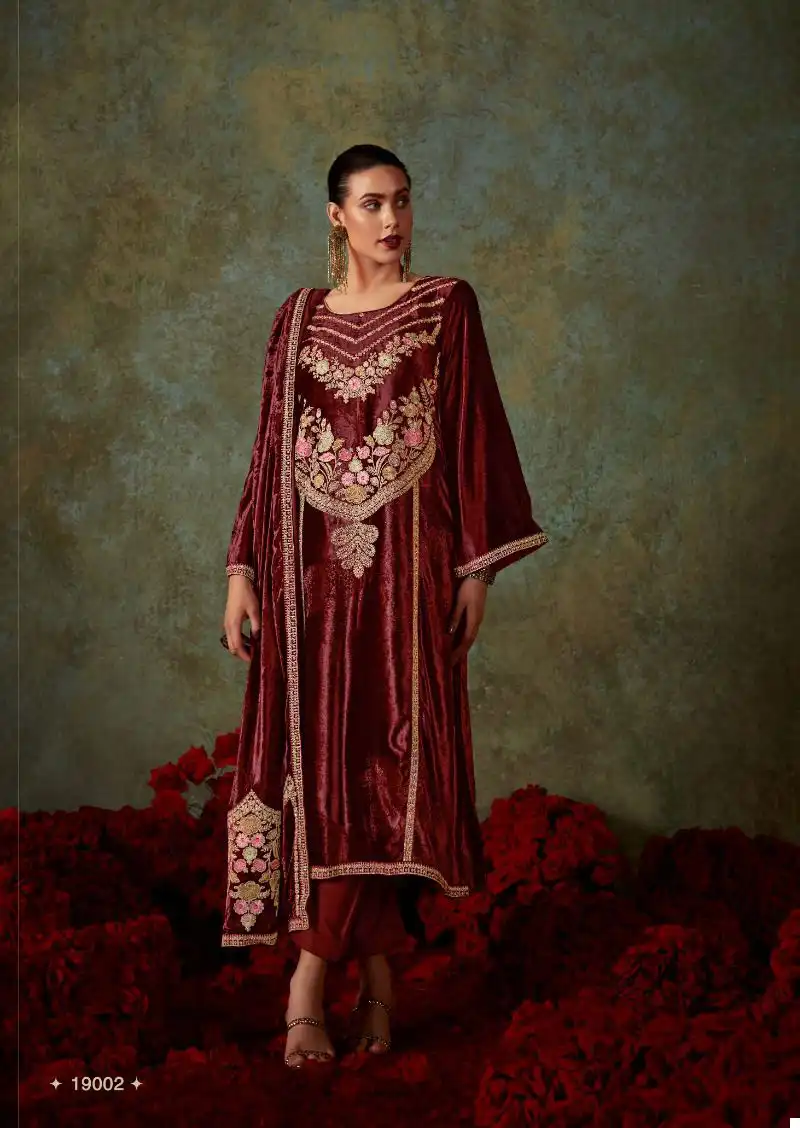 Deepsy Suits Gull Jee Hidayat Velvet Wholesale Heavy Embroidery Designer Winter Wear Salwar Suit Catalog — Wholesale Salwar Suits, MPA wholesale from Surat — view 3