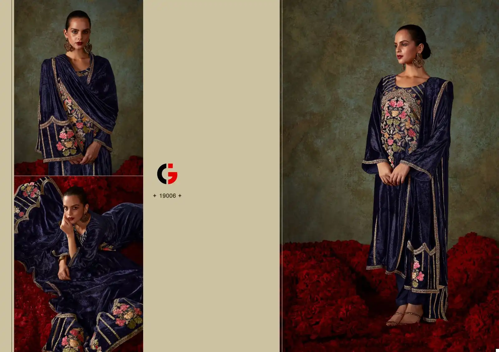 Deepsy Suits Gull Jee Hidayat Velvet Wholesale Heavy Embroidery Designer Winter Wear Salwar Suit Catalog — Wholesale Salwar Suits, MPA wholesale from Surat — view 6