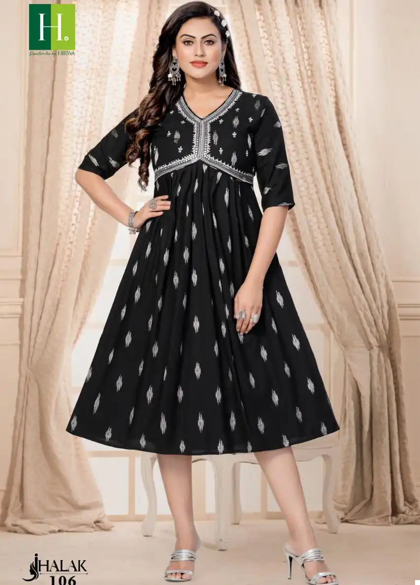 Hirwa Jhalak Rayon Wholesale Fancy Designer Alia Cut Style Kurtis Catalog — Wholesale Kurtis, MPA wholesale from Surat — view 1