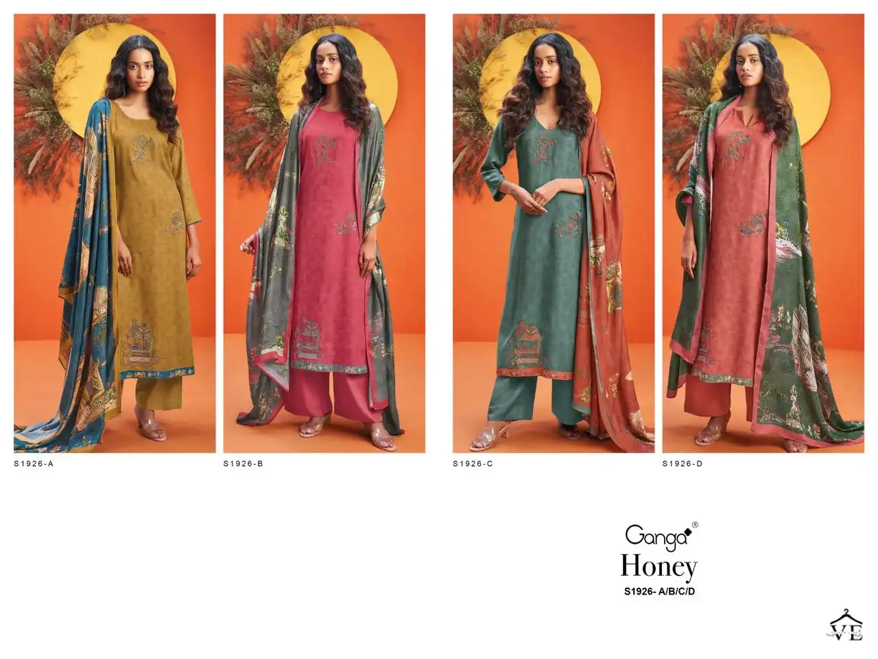 Ganga Honey 1926 Premium Pure Pashmina Wholesale Designer Winter Wear Salwar Suit Catalog — Wholesale Salwar Suits, Ganga wholesale from Surat — view 5