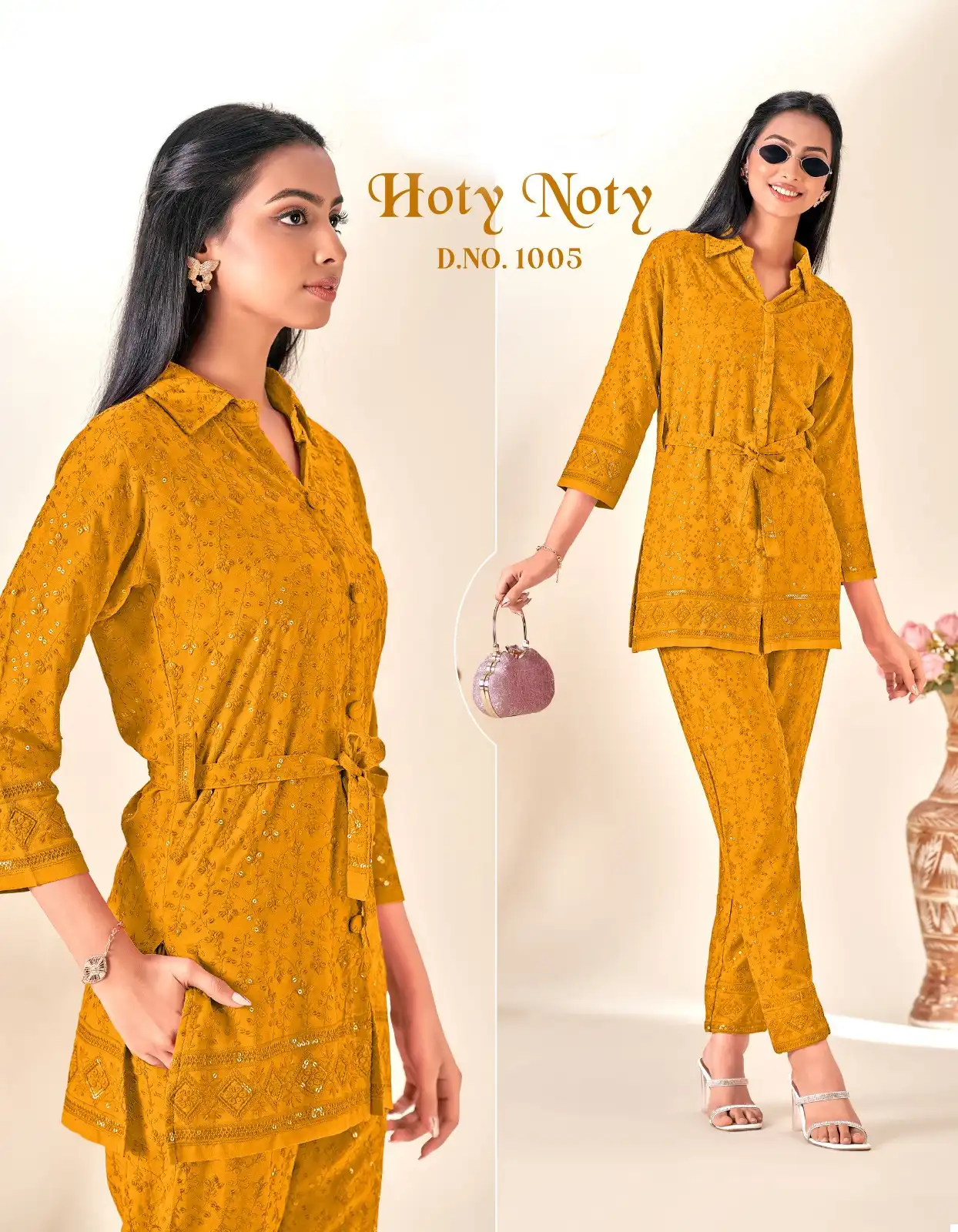 Tunic House Hoty Noty Rayon Wholesale Designer Stylish Cool Cord Sets Catalog — Wholesale Kurtis, MPA wholesale from Surat — view 10