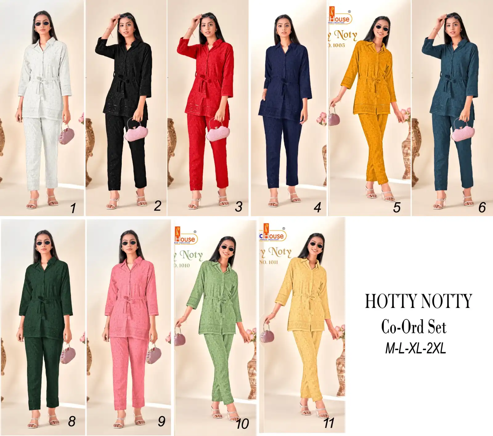 Tunic House Hoty Noty Rayon Wholesale Designer Stylish Cool Cord Sets Catalog — Wholesale Kurtis, MPA wholesale from Surat — view 11