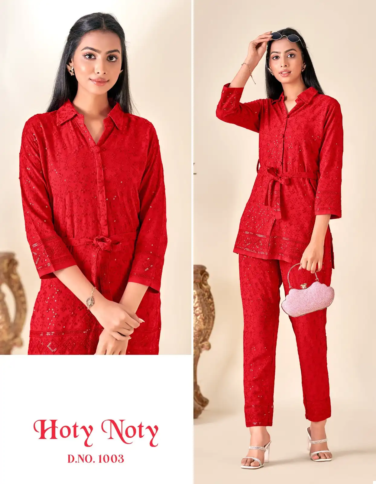 Tunic House Hoty Noty Rayon Wholesale Designer Stylish Cool Cord Sets Catalog — Wholesale Kurtis, MPA wholesale from Surat — view 3