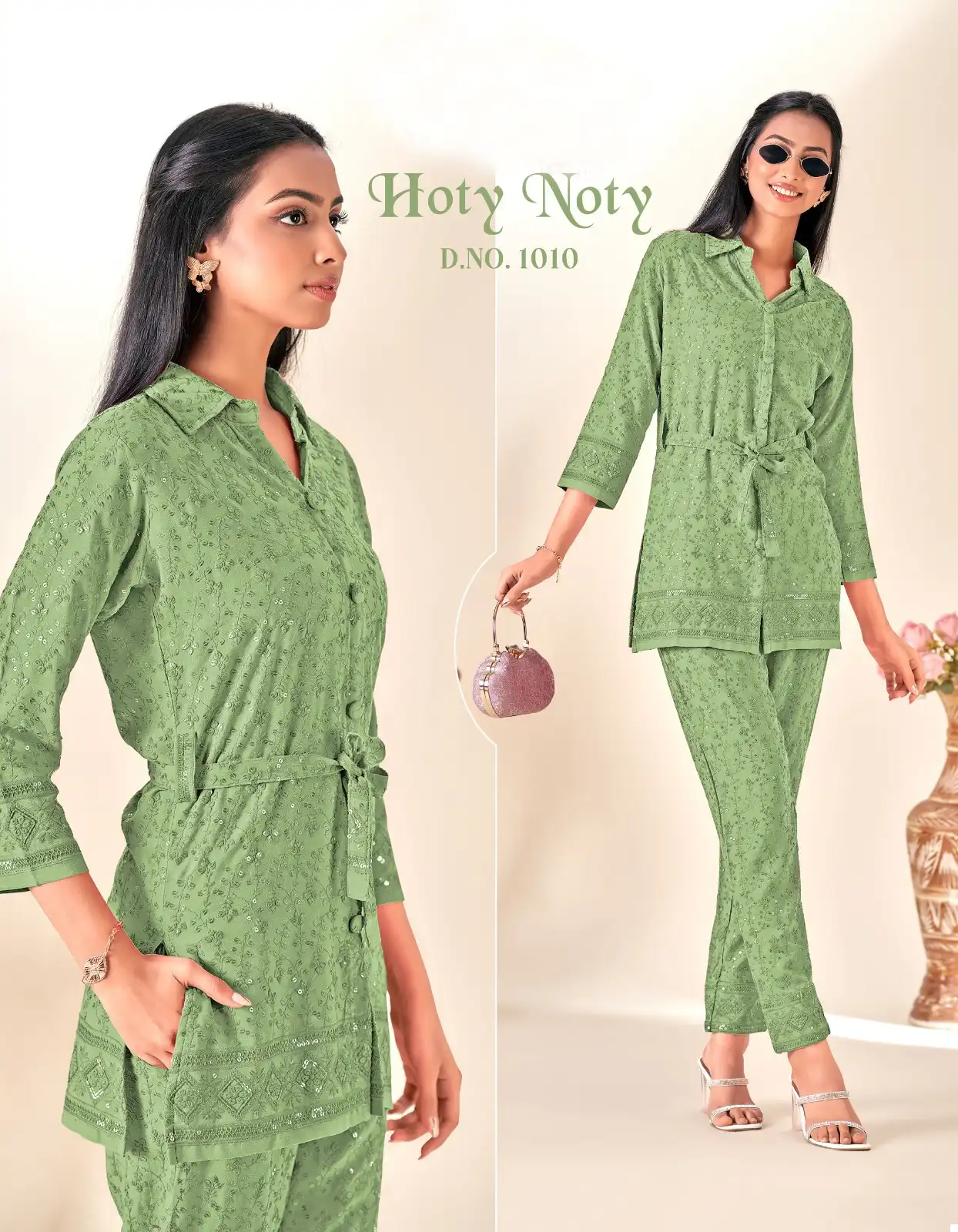Tunic House Hoty Noty Rayon Wholesale Designer Stylish Cool Cord Sets Catalog — Wholesale Kurtis, MPA wholesale from Surat — view 5