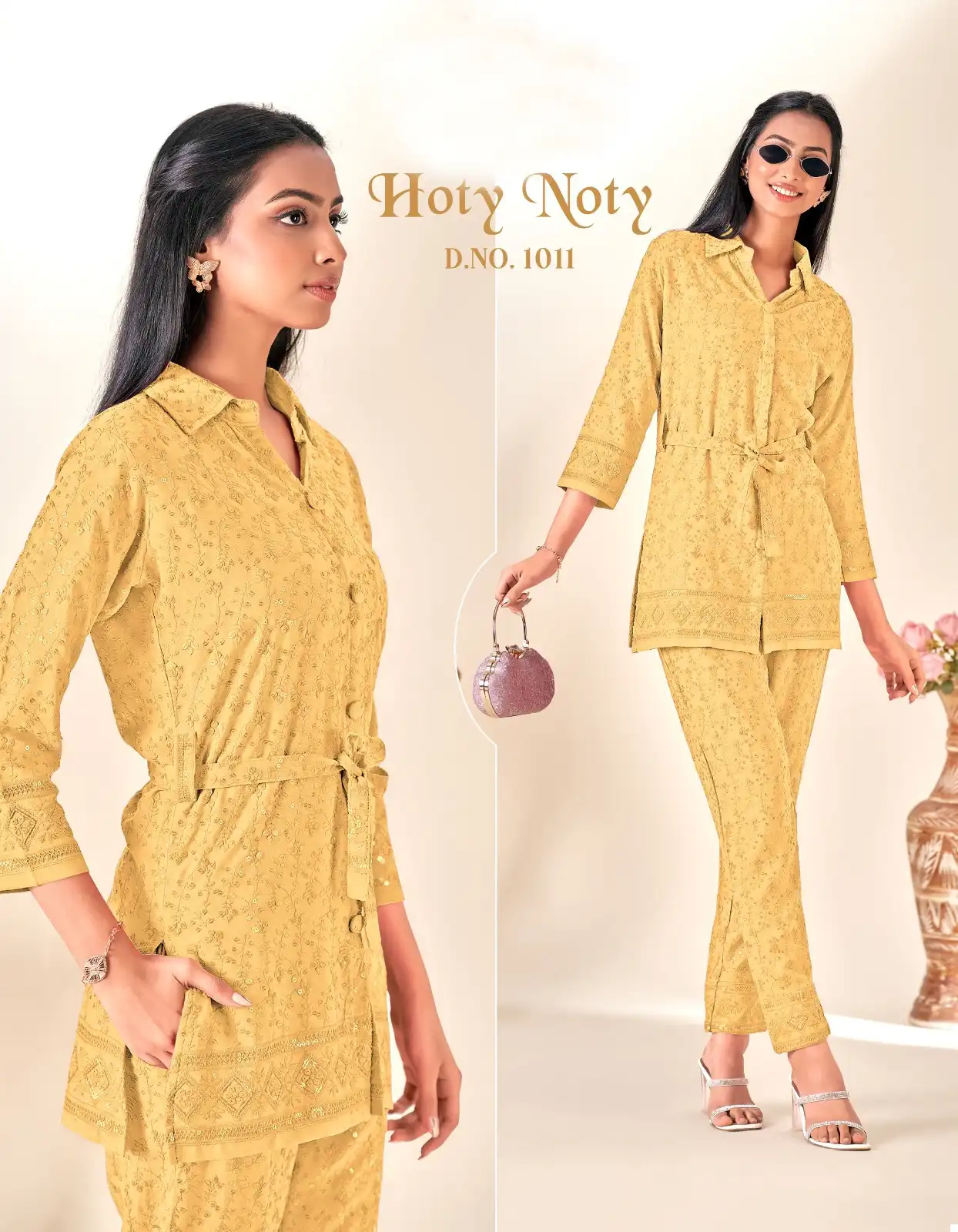 Tunic House Hoty Noty Rayon Wholesale Designer Stylish Cool Cord Sets Catalog — Wholesale Kurtis, MPA wholesale from Surat — view 6
