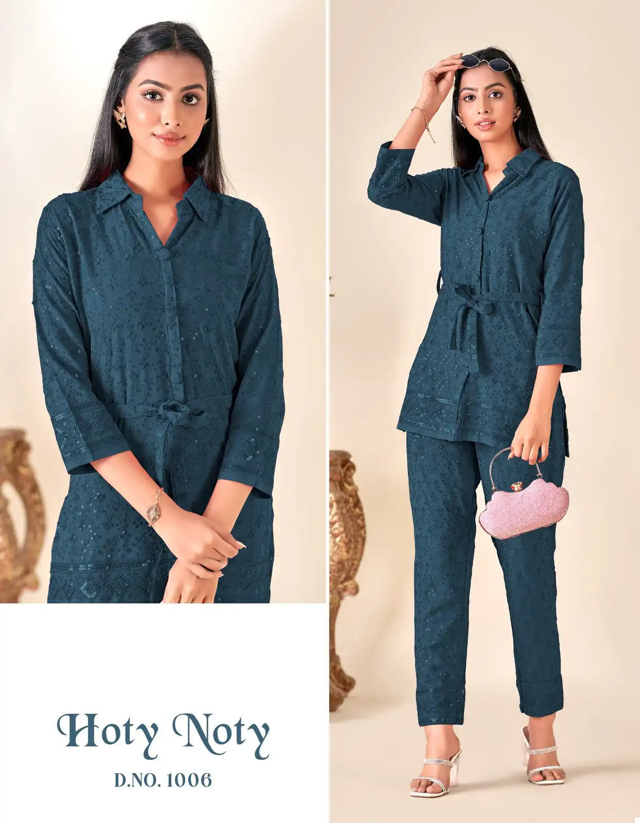 Tunic House Hoty Noty Rayon Wholesale Designer Stylish Cool Cord Sets Catalog — Wholesale Kurtis, MPA wholesale from Surat — view 8