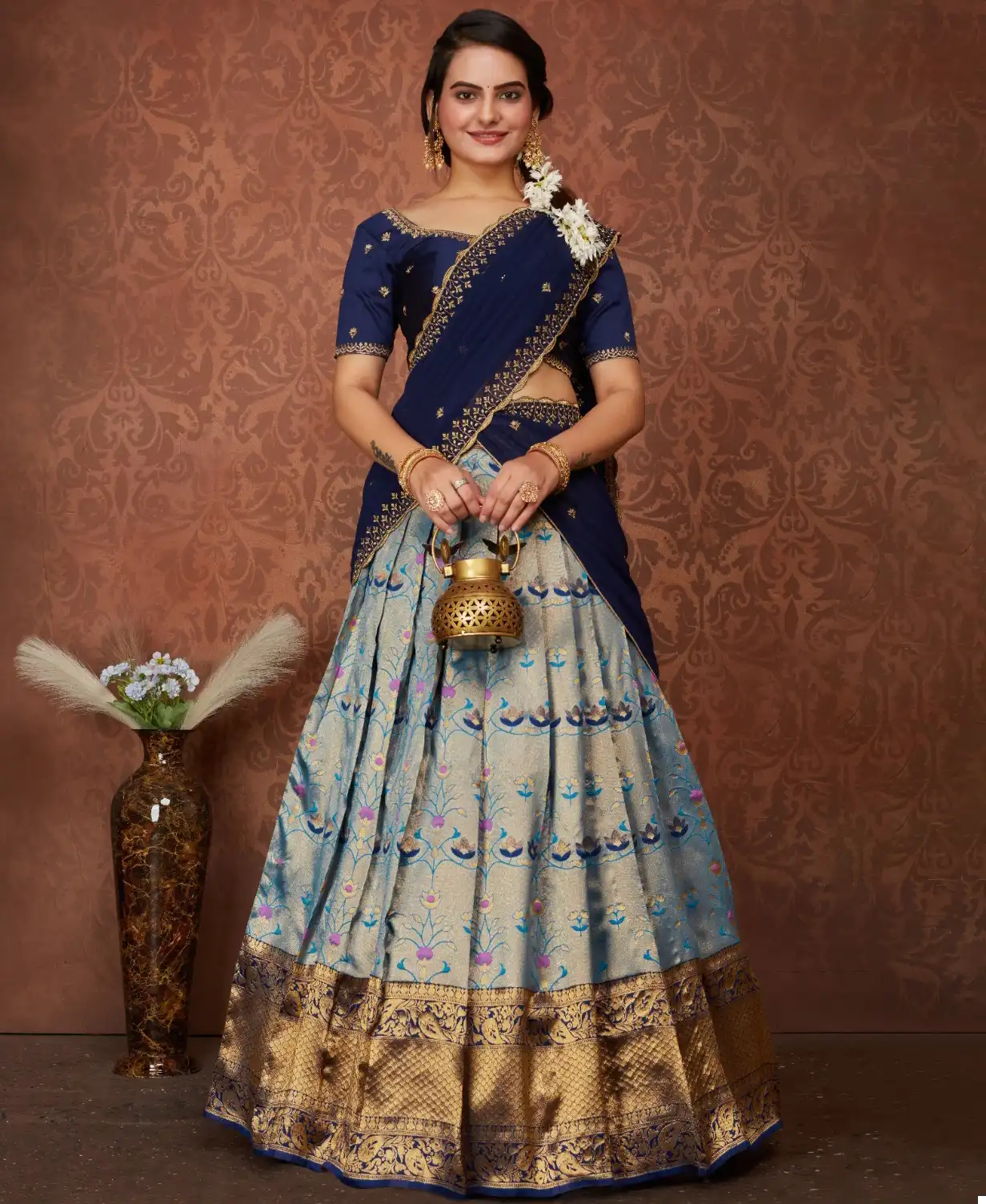VE Riddhi Vol 1 Heavy Kanjivaram Silk Wholesale Kanjivaram Lehenga Choli Catalog — Wholesale Lehenga, MPA wholesale from Surat — view 1