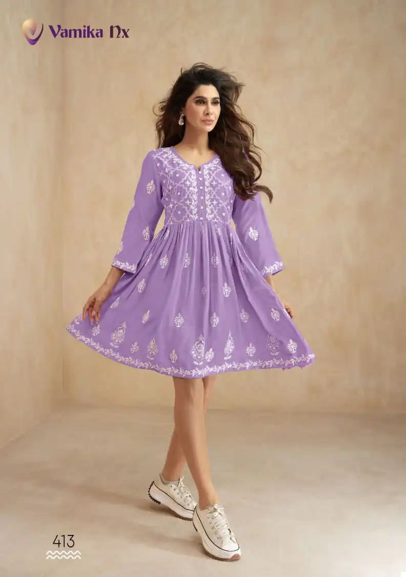 Vamika Nx Ibadat Rayon Wholesale Designer Tunics Catalog — Wholesale Kurtis, MPA wholesale from Surat — view 4