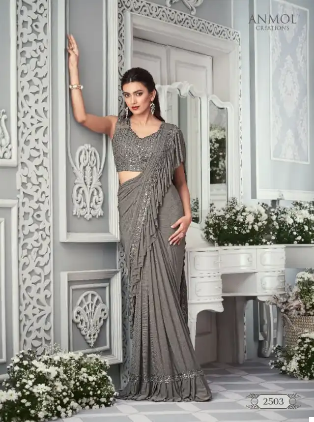 Anmol Innara Vol-04 Lycra Wholesale Readymade Saree Catalog - Image 2