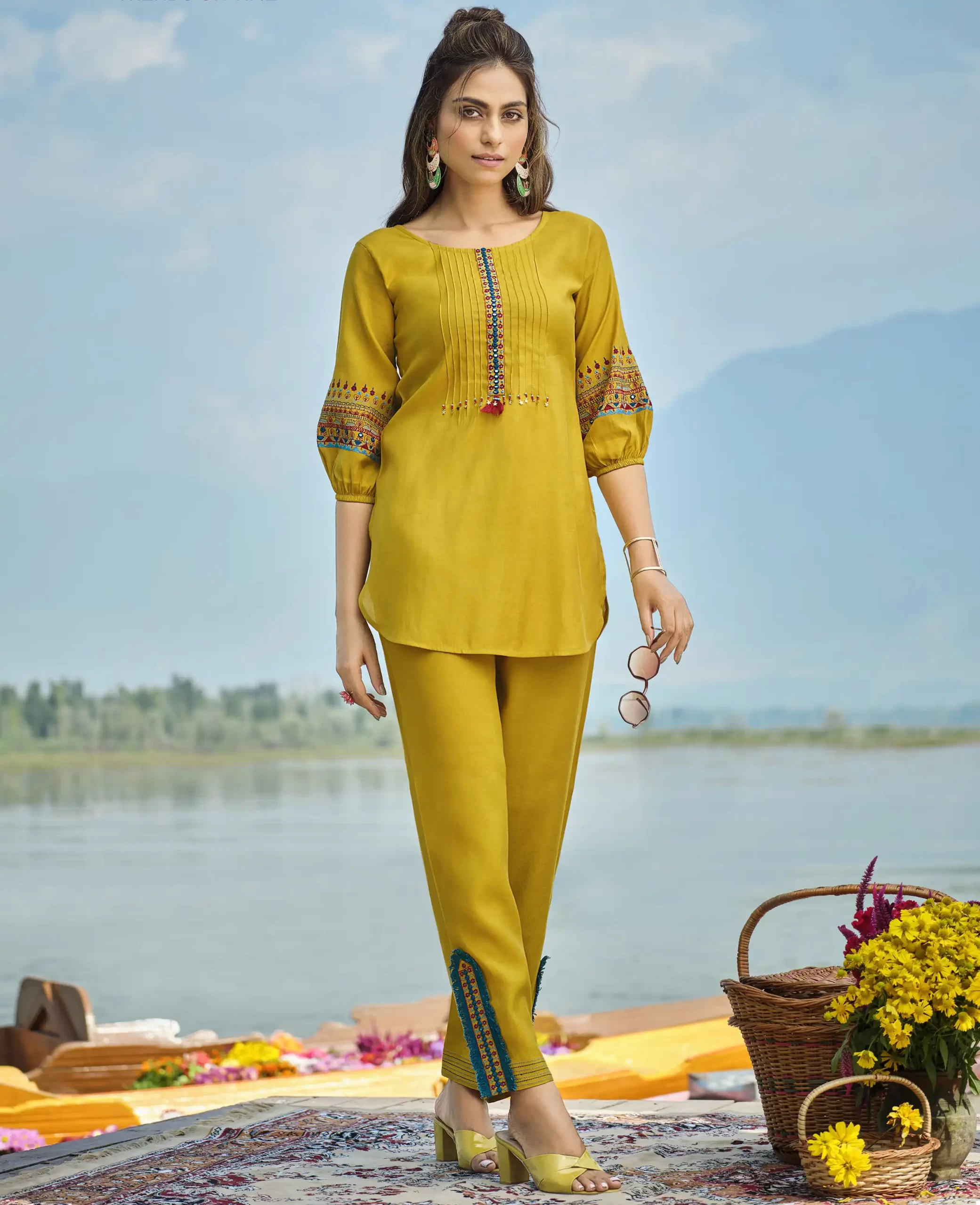 Karissa Isabella Premium Pure Liva Viscose Silk Wholesale Co-Ord Set Catalog — Wholesale Kurtis, Karissa wholesale from Surat — view 1