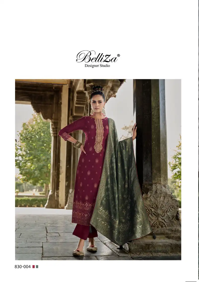 Belliza Izhaar Viscose Pashmina Jacquard Wholesale Winter Wear Salwar Suit Catalog - 6 Pcs Set — Wholesale Salwar Suits, Belliza Designer wholesale from Surat - Gallery Image 2