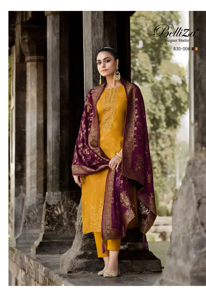 Belliza Izhaar Viscose Pashmina Jacquard Wholesale Winter Wear Salwar Suit Catalog - 6 Pcs Set — Wholesale Salwar Suits, Belliza Designer wholesale from Surat - Gallery Image 6