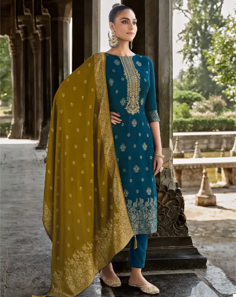 Belliza Izhaar Viscose Pashmina Jacquard Wholesale Winter Wear Salwar Suit Catalog - 6 Pcs Set — Wholesale Salwar Suits, Belliza Designer wholesale from Surat — view 1