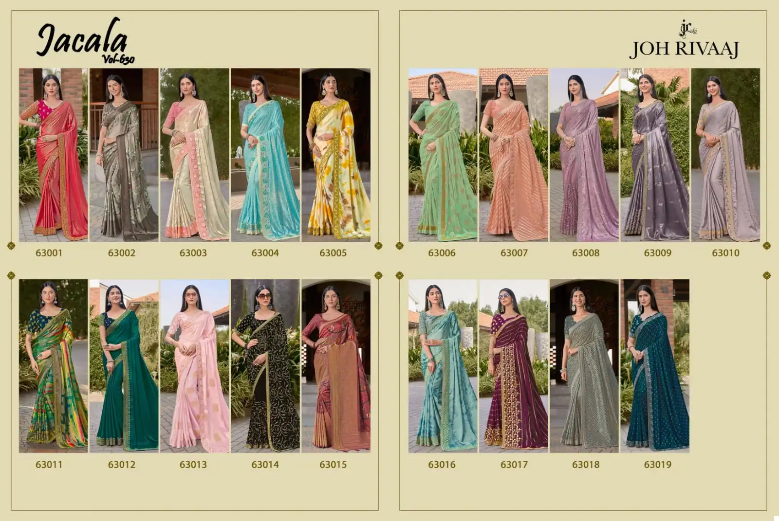 Joh Rivaaj Jacala Vol-630 Fancy Wholesale Saree Catalog — Wholesale Sarees, MPA wholesale from Surat — view 18