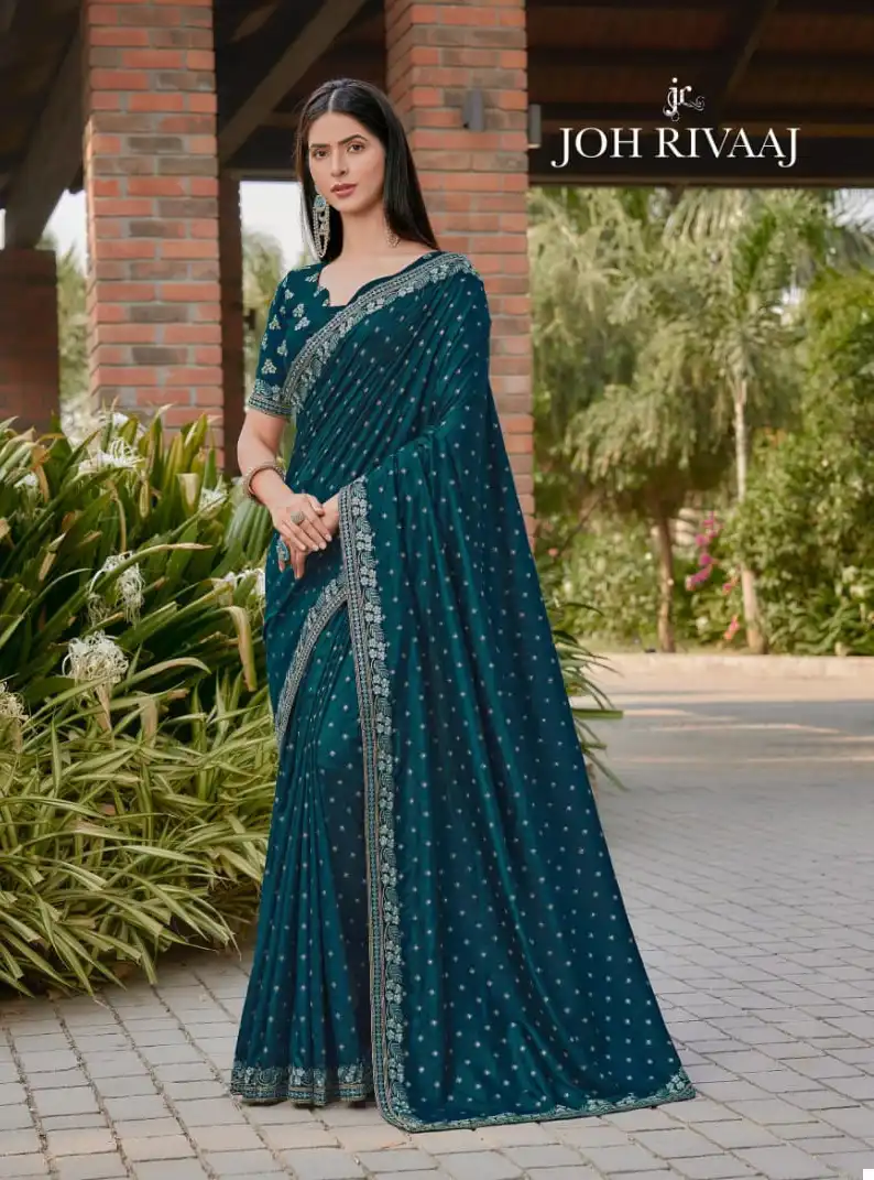 Joh Rivaaj Jacala Vol-630 Fancy Wholesale Saree Catalog — Wholesale Sarees, MPA wholesale from Surat - Gallery Image 4