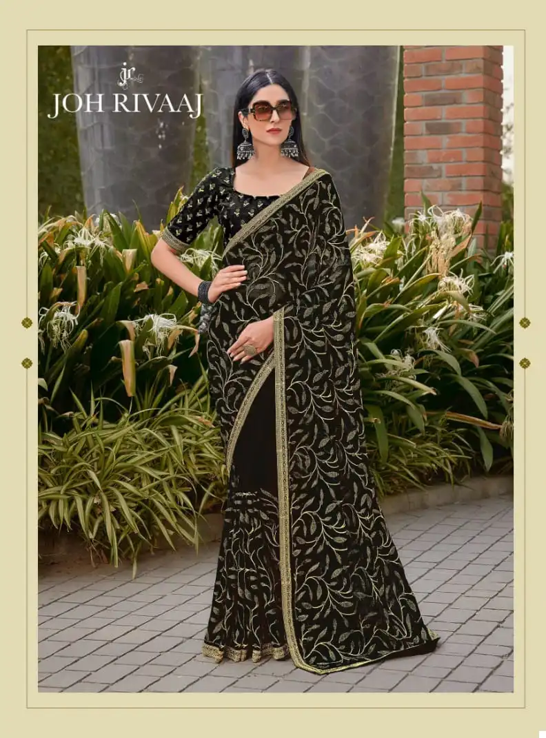 Joh Rivaaj Jacala Vol-630 Fancy Wholesale Saree Catalog — Wholesale Sarees, MPA wholesale from Surat - Gallery Image 9