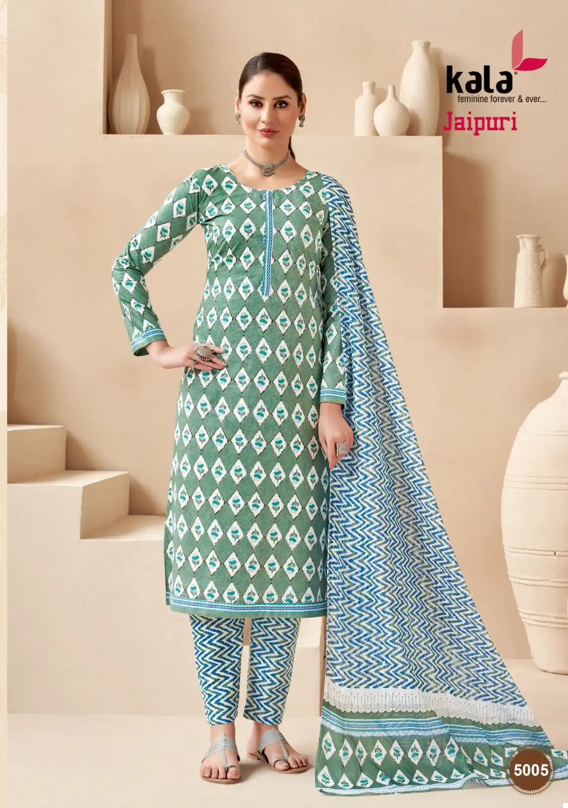 Kala Fashion Jaipuri Vol 3 Cotton Wholesale Readymade Salwar Suit Catalog — Wholesale Salwar Suits, MPA wholesale from Surat - Gallery Image 5